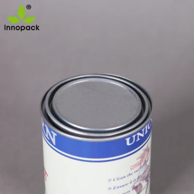 Printed 1liter Small Mini Round Metal Tin Can with Lid