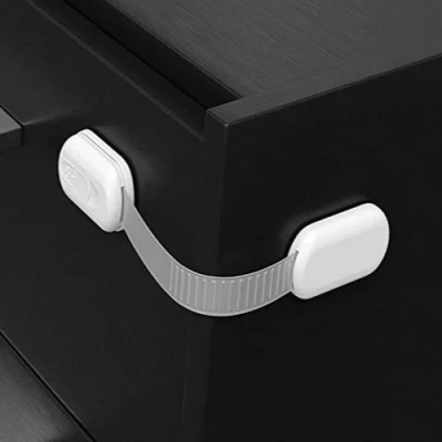 6 Pack Child Proof Cabinet Adhesive Adjustable Strap Latches to Drawer Fridge Toilet Baby Safety Lock