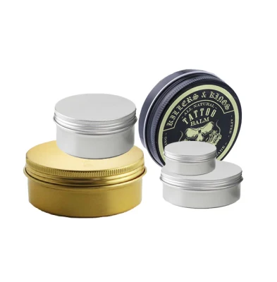 60ml Airtight Tea Window Aluminum Metal Screw Container Jar for Body Scrub