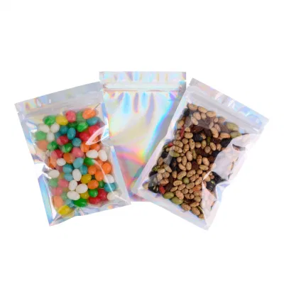 Custom Printed Hologram Candy Mylar Zipper Plastic Bag