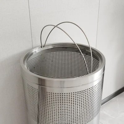 Modern Design Metal Rubbish Waste Bin Large Recycle Trash Can