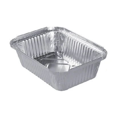 Gold Tin Foil Box Thickened with Hard Open Flame Round Rectangular Aluminum Foil Disposable Lunch Box Takeaway Box