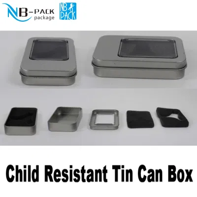 Custom Printed Metal Container Packaging Round Shape High Quality Tin Box Customized Child Proof Child Resistant Tin Box