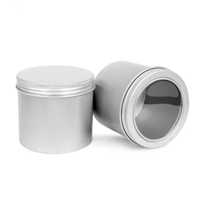 Wholesale Round Decorative Gift Empty Tin Can Jars Aluminum Metal Candle Tins