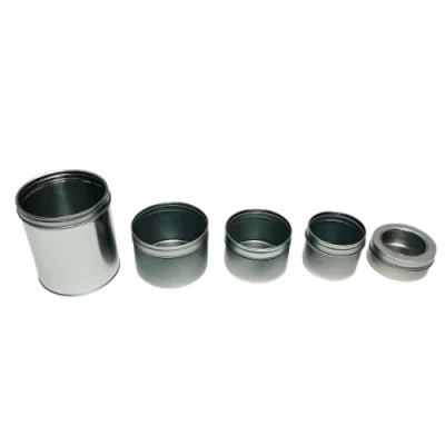 Factory Custom Aluminum Jar Container Packaging Round Metal Box Empty Small Tin Can with Clear Window