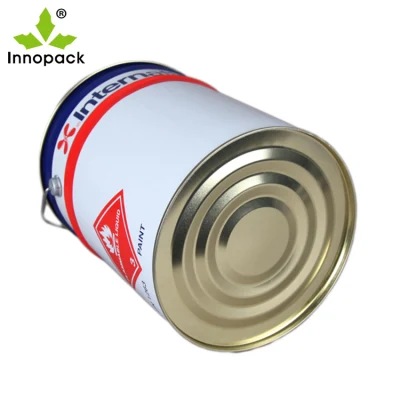 Chemical Use 10L 20L Metal Tin Paint Bucket Pail with Flower Cover / Ring Lock Lid