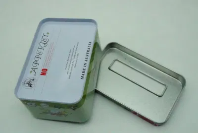 Colorful Flower Soap Rectangle with PVC Window Small Metal Tin Box