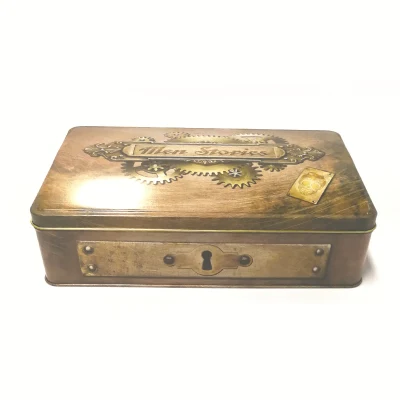 Valentine&prime;s Day Custom Rectangular Biscuit Cookie Packaging Metal Tin Boxes for Chocolate
