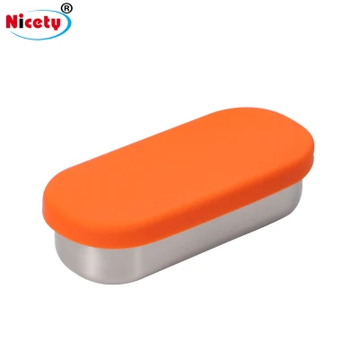  Tableware Dinner Ware Biodegradable Sauce Snack Food Packing Tin/Tiffin Box Silicone Lid Stainless Steel Small Food Container Box