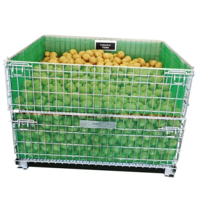  High Quality Warehouse Roll Mesh Small Steel Cage Galvanized Folding Metal Wire Mesh Storage Containers