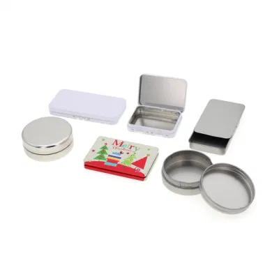 Custom Embossed Logo Round Metal Tin Container Can Box with Lid