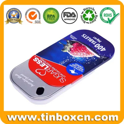 Empty Hello Kitty Metal Tin Slide Box for Sliding Chocolate Candy