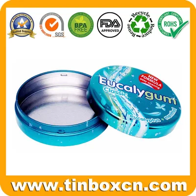 Food Packaging Small Round Can Metal Box Candy Gum Mint Tin