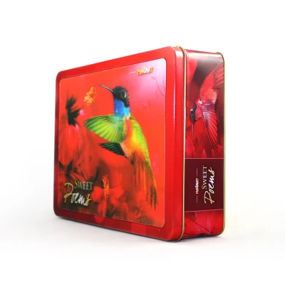 Custom Big Rectangular 3D Card Storage Gift Chocolate Packaging Cookie Biscuit Tin