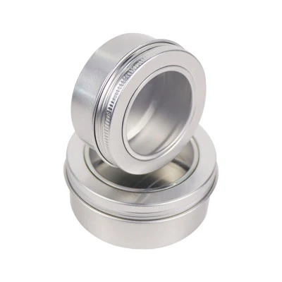 Food Grade Silver Color Food Grade Tin Aluminum Jar with Window