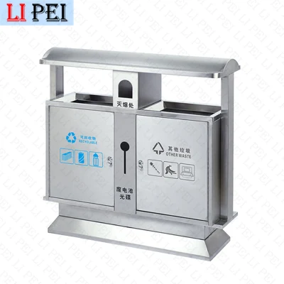 Smart Large Metal Restaurant Stainless Steel Garbage Can for Stand