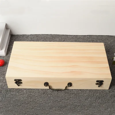 Pine/Paulownia Wood/Wooden Packing Souvenir/Gifts/Jewelry Attache Case/Box with Metal Handle
