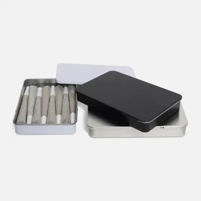 Hot Sales Rectangle Pre Rolls Packaging Metal Can Childproof Child Resistant Tin Box for Smoke and Tobacco