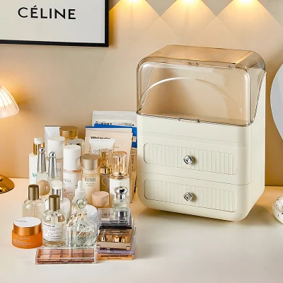 Cosmetics Storage Box Dressing Table Skin Care Products Desktop Storage Transparent Box Lipstick Facial Mask Makeup Box Storage