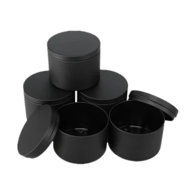 4 Oz 8oz Black Metal Tin Can Jar Container Candle Holders Candle Tin