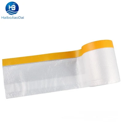 Furniture Dustproof Pre Taped Transparent Plastic Masking Film Car Automotive Auto Refinish Paint Roll Film