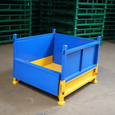 Factory Supply CE Certified Foldable Stackable Customized Steel Metal Box Container Cage