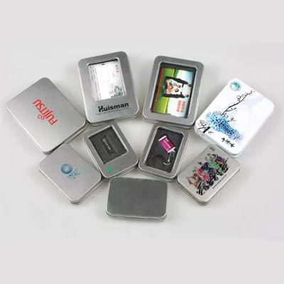  Silver Storage Tin Box, Small Party Gifts Tin Box, Metal Tin Box with Lid and Large Clear Window, Portable Empty Tin Box, for Coin Key Puzzle Cards Candy