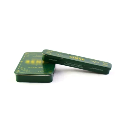 New Child Proof Tin Box for 4 Packs Half Gram Prerolls Packaging with Embossing and PS Insert