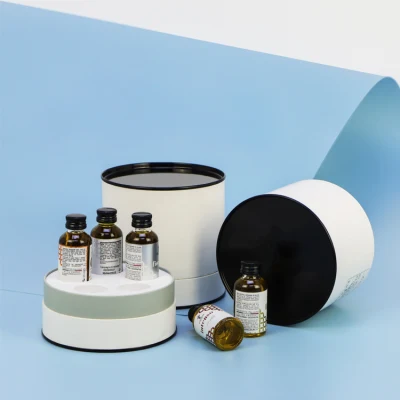 Firstsail Metal Lid Cylinder Box Makeup Skin Care Serum Bottle Paper Cardboard Tube Cosmetic Packaging