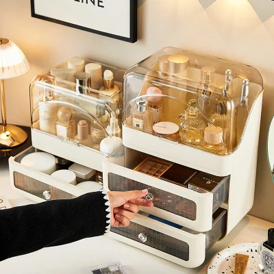 Cosmetics Storage Box Dressing Table Skin Care Products Desktop Storage Transparent Box Lipstick Facial Mask Makeup Box Storage