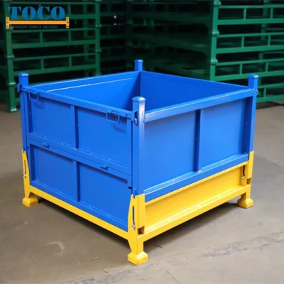 Factory Supply CE Certified Foldable Stackable Customized Steel Metal Box Container Cage