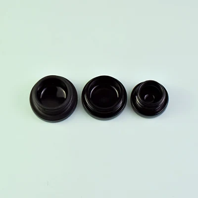 Customized 3ml 5ml 9ml Empty Mini Airtight Straight Sided Small Round Concentrate Black Glass Wax Jar Container