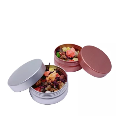 Round Food Tea Packaging Metal Tin Box for Cookie Coffee Candy