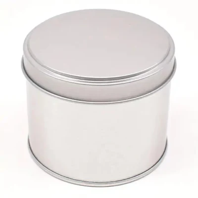 Custom Logo Sealed Tea Tin Can Round Black Metal Candle Tea Box