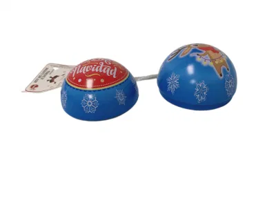 Hot Sale Food Grade Tin Ball Christmas Tin Can Gift Tin Case with Ribbon Packaging Tin Box