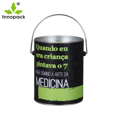 4L Decorative Metal Tin Cans with Lid for Paint