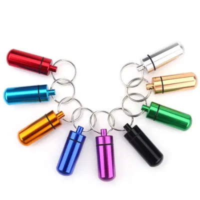 Custom Mini Metal Small Bottles Shaker Keychains Container