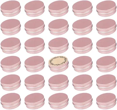 2 Oz Aluminum Screw Lid Round Tin Container Bottle for Cream