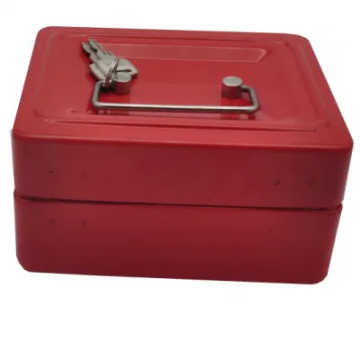 Steel Coin Bank Lock Small Money Metal Safe Cash Box with Money Tray