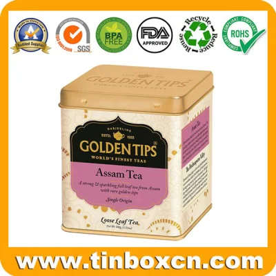 Rectangular Metal Tea Tin Container with Food Grade