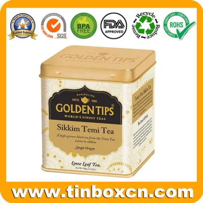 Rectangular Metal Tea Tin Container with Food Grade