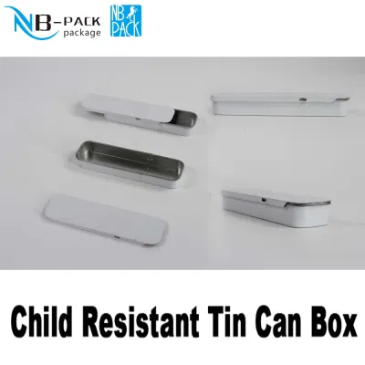 Child Proof Child Resistant Square Custom Tin Box Customized Logo Color