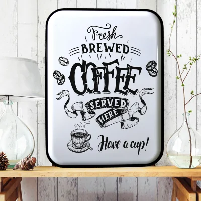 Custom Decorative Coffee Bar Club Plaque Metal Tin Sing for Home Decor