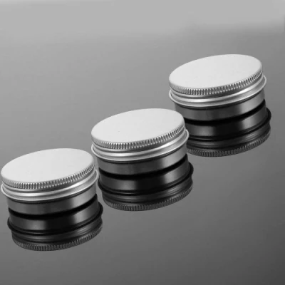 2 Oz Aluminum Screw Lid Round Tin Container Bottle for Cream