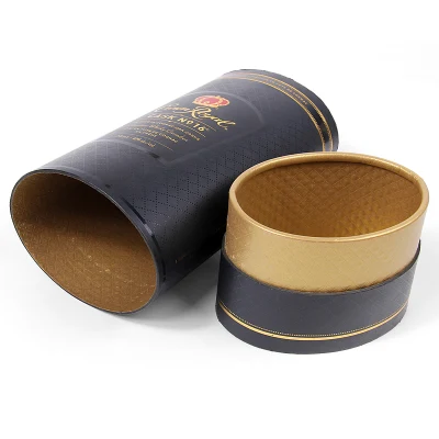 Firstsail Professional Custom Whiskey Wine Tin Box Paper Tube Packaging with Metal Lid Caps