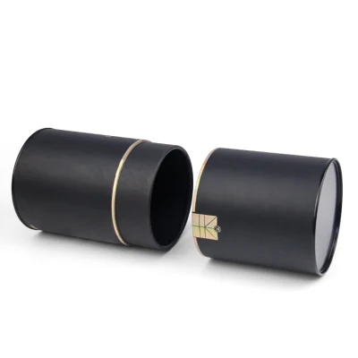 Firstsail Eco Friendly Round Cardboard Whisky Paper Tube Packaging Wine Bottle Package Box with Tin Plug