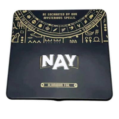 Custom Printed Tinplate Thin Packaging Containers Flat Metal Case Square Chocolate Blocks Tin Box with Hinged