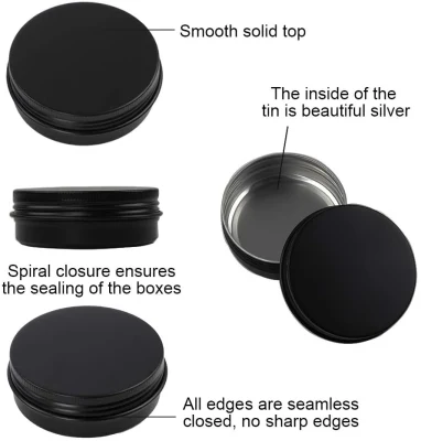 China High Quality Silver Aluminum Jars Cosmetic Round Metal Tin Box