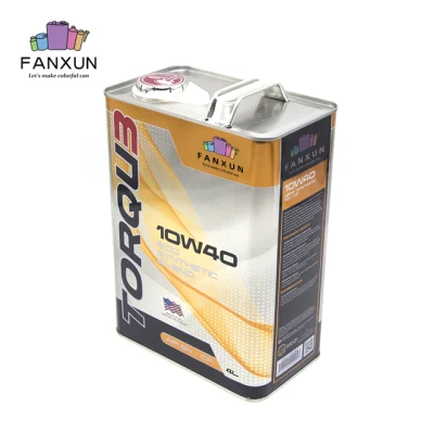 Custom Engine Oil Tin Cans Packaging Metal Squeeze Caps Tin Can Customized Logo Lubricants Oil Tin Cans