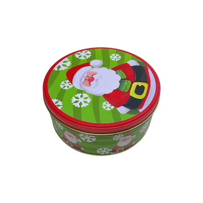 New Round Chocolate Tinplate Products Christmas Tin Box Metal Packaging